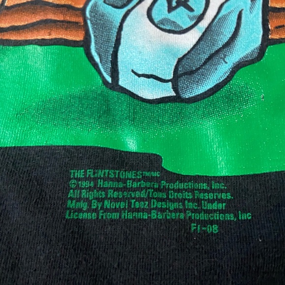 Vintage 1994 Flintstones T-Shirt Barney Rubble Rockhead’s Pool Hall Novel T XL - Picture 7 of 7